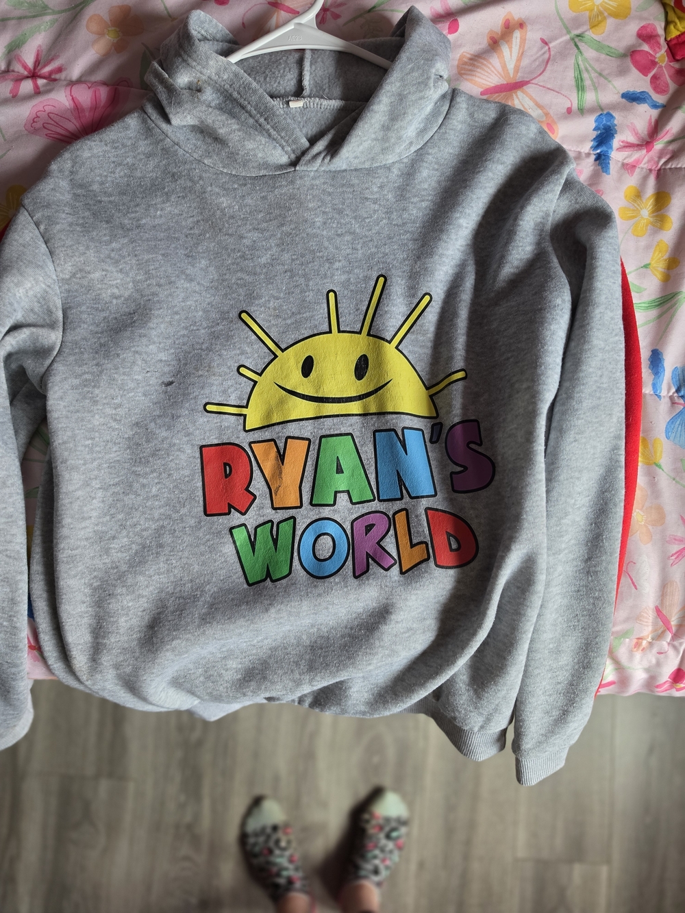 Kids' Gray Hoodie with Colorful Logo